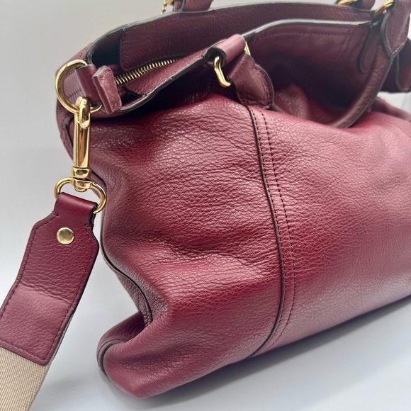 Lauren Ralph Lauren Deep Red Leather Satchel | Very Good Condition - Picture 5 of 16